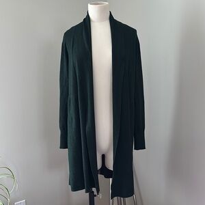 Melanie Lyne Green Open Front Knit Cardigan Size S